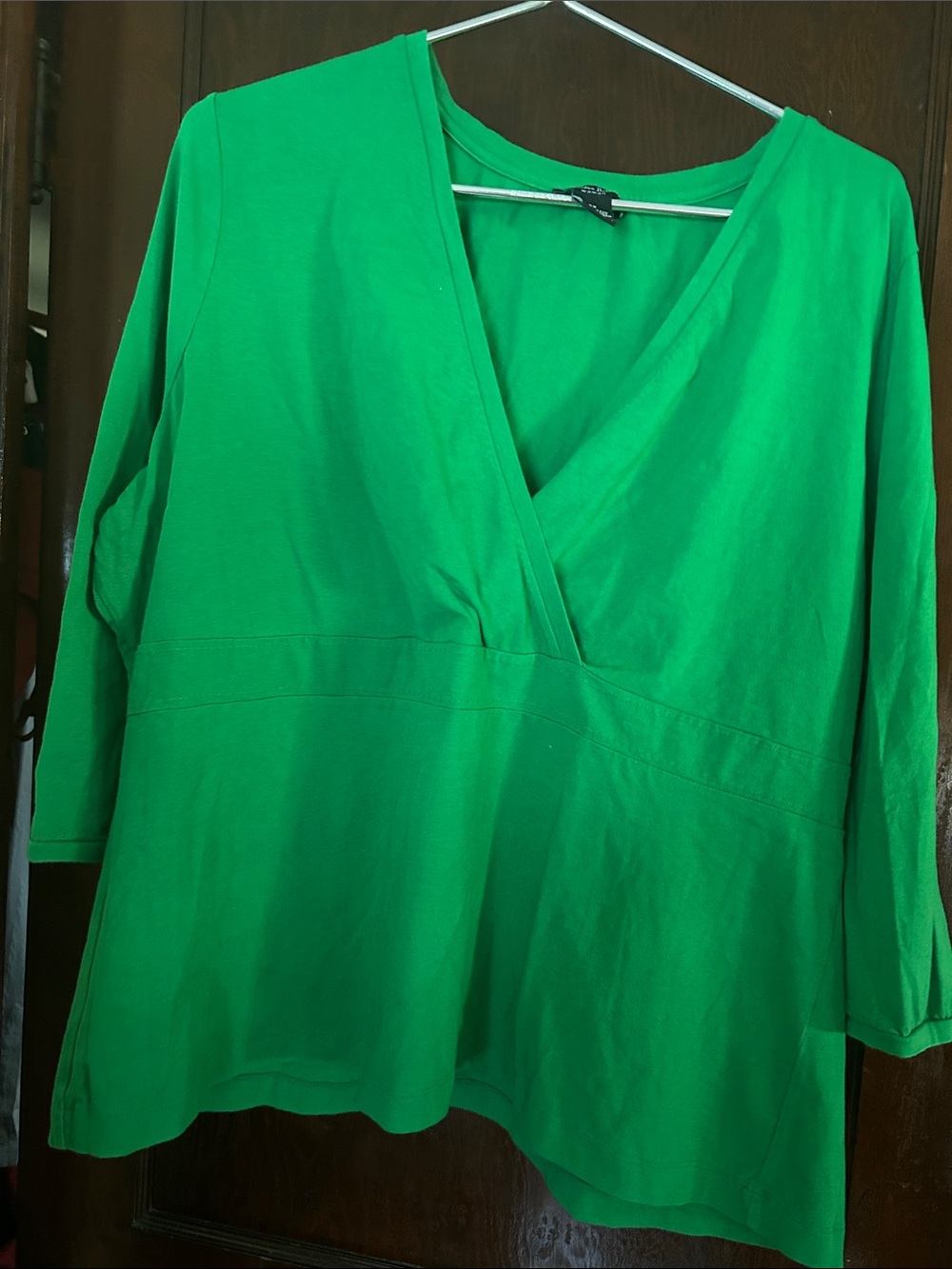 Women’s Green V-Neck Wrap Top